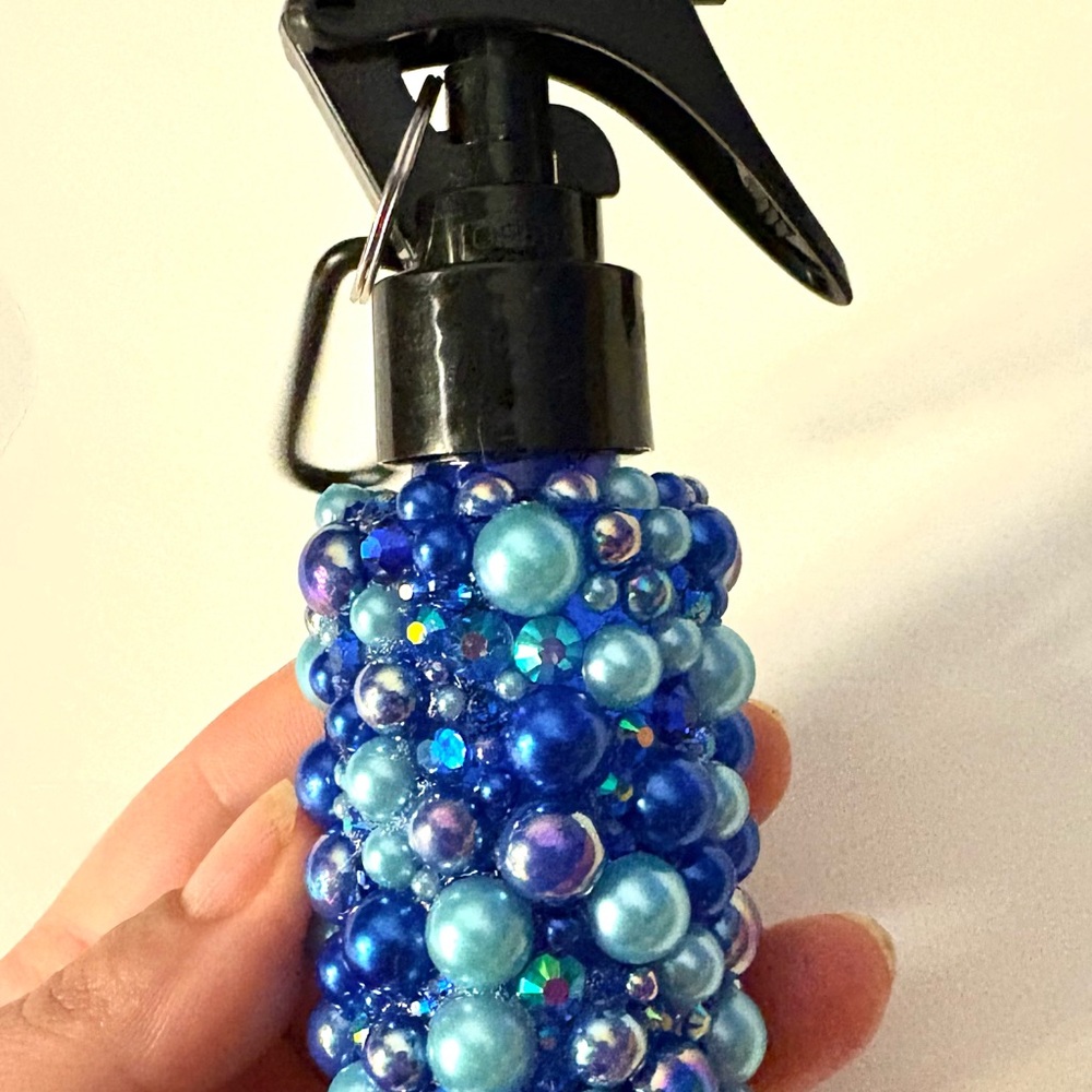 Blue Beaded Spray Bottle